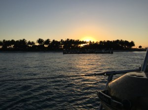Sunset behind Peanut Island